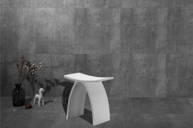 Stool from Copenhagen bath made in solid surface and nature material