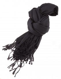 Snygg enfärgad svart halsduk till bästa pris