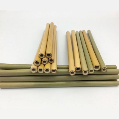 bambu sugrör 12 st med rengöringsborste och bomullspåse